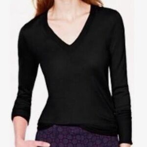 J. Crew Black Long Sleeve V-Neck Cashmere Sweater